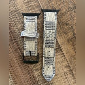 AUTHENTIC UPCYCLED LV DAMIER AZUR Apple Watch band for 42mm size * Sparkle Bands